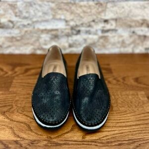 VANGELO Donna Black Metallic Slip-On Shoes Size 38